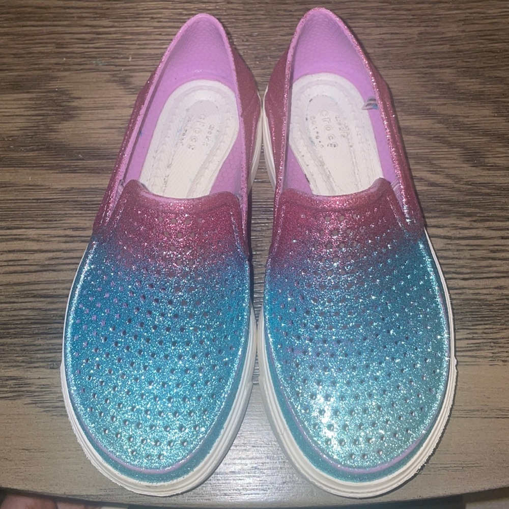 Glitter slip ons